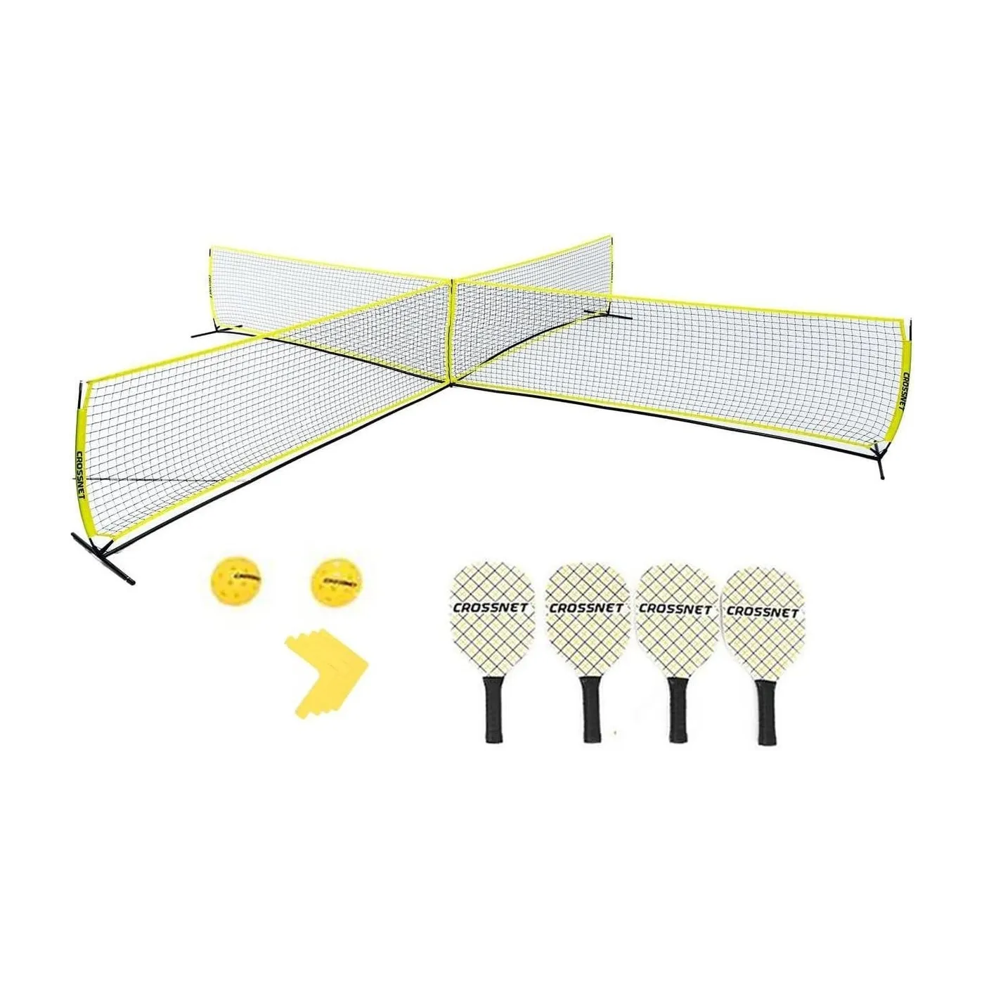 Zestaw Pickleball Crossnet 4 Rakiety 2 Piłki Siatka Gra Plener Akcesoria