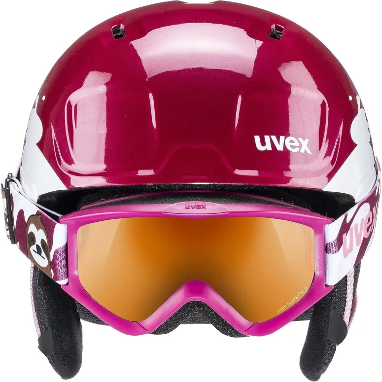 Kask Narciarski Uvex heyya Set Z Goglami 51-55cm Berry/White Sloth