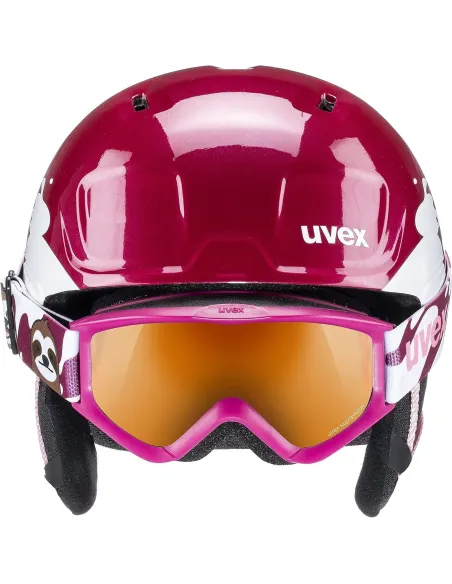 Kask Narciarski Uvex heyya Set Z Goglami 51-55cm Berry/White Sloth
