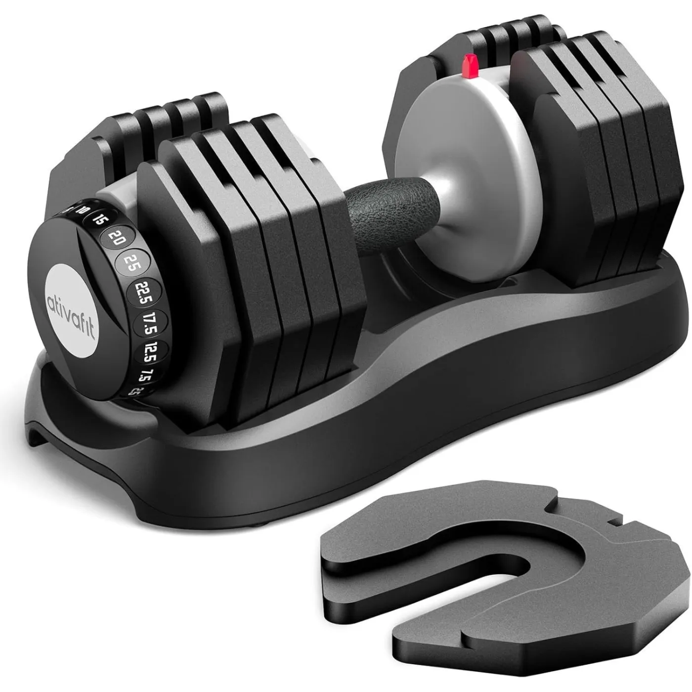 Hantla Z Regulowanym Ciężarem ATIVAFIT 25kg Uchwyt Antypoślizgowy Podstawka