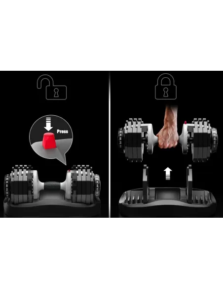 Hantla Z Regulowanym Ciężarem ATIVAFIT 25kg Uchwyt Antypoślizgowy Podstawka