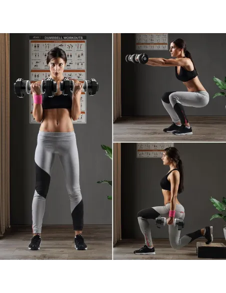 Hantla Z Regulowanym Ciężarem ATIVAFIT 25kg Uchwyt Antypoślizgowy Podstawka