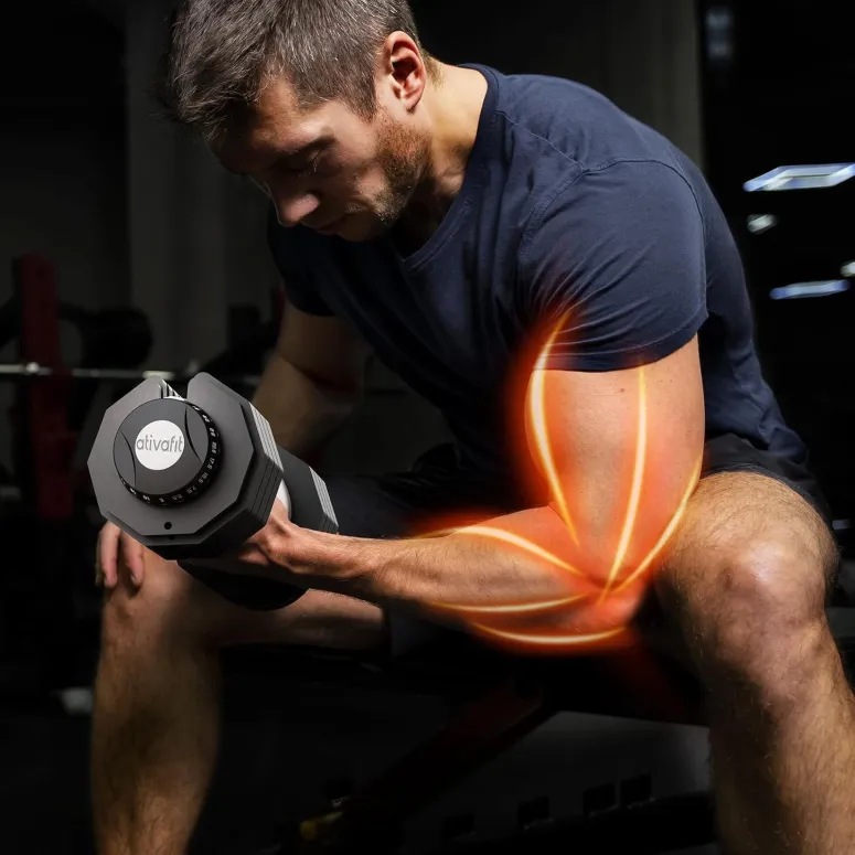 Hantla Z Regulowanym Ciężarem ATIVAFIT 25kg Uchwyt Antypoślizgowy Podstawka