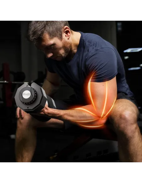 Hantla Z Regulowanym Ciężarem ATIVAFIT 25kg Uchwyt Antypoślizgowy Podstawka