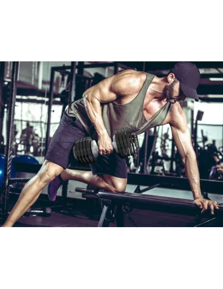 Hantla Z Regulowanym Ciężarem ATIVAFIT 25kg Uchwyt Antypoślizgowy Podstawka