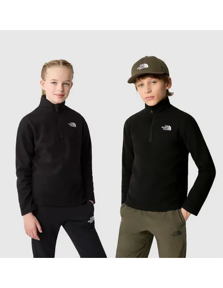 Polar The North Face Teen Glacier Fleece Młodzieżowy Zamek 1/4 Czarny L
