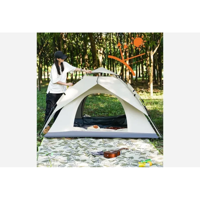 Namiot Turystyczny Samorozkładający ZAIED 3-4 Osobowy 2 Wejścia Pop-Up