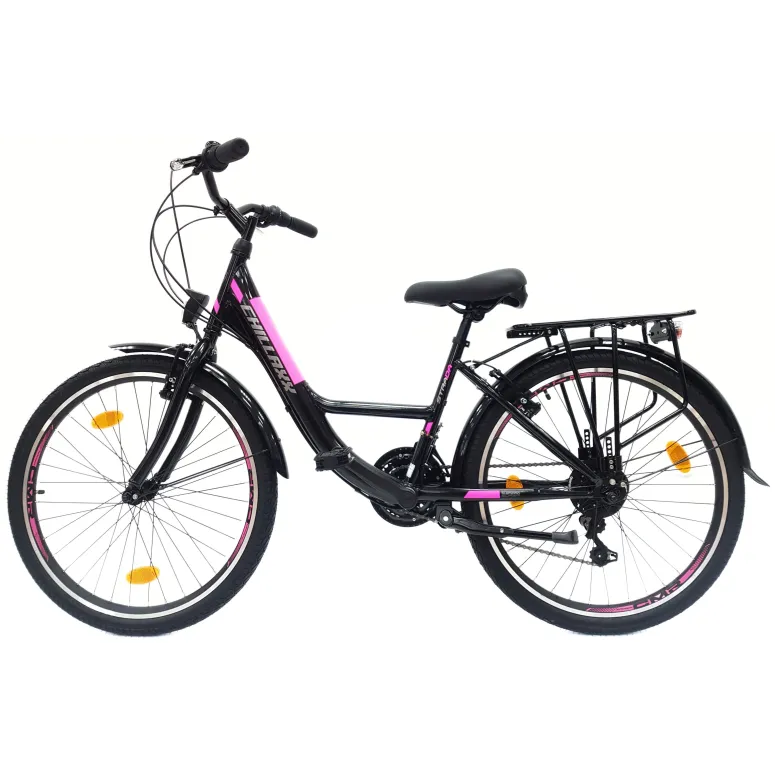 Rower Dziecięcy Miejski 24 Dziewczęcy Bagaż Dzwonek Stopka Światła Błotniki