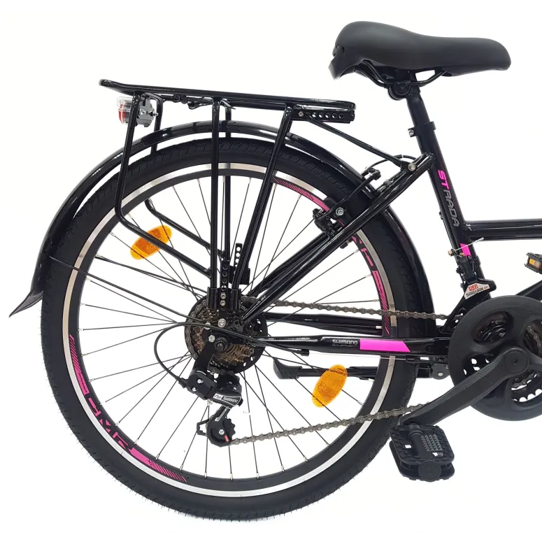 Rower Dziecięcy Miejski 24 Dziewczęcy Bagaż Dzwonek Stopka Światła Błotniki