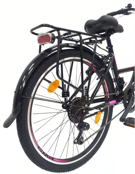 Rower Dziecięcy Miejski 24 Dziewczęcy Bagaż Dzwonek Stopka Światła Błotniki