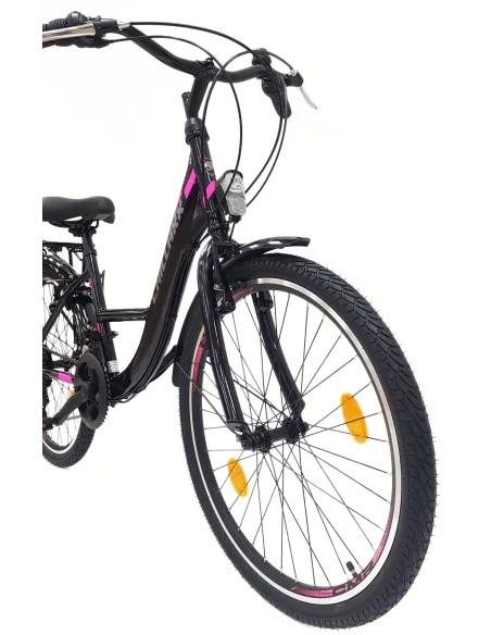 Rower Dziecięcy Miejski 24 Dziewczęcy Bagaż Dzwonek Stopka Światła Błotniki