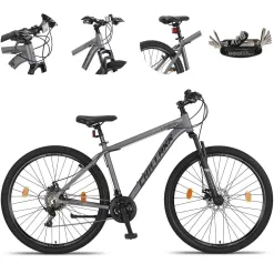 Rower Górski 29 Męski Damski Alu Hardtail Cyngle Dzwonek Stopka Odblaski