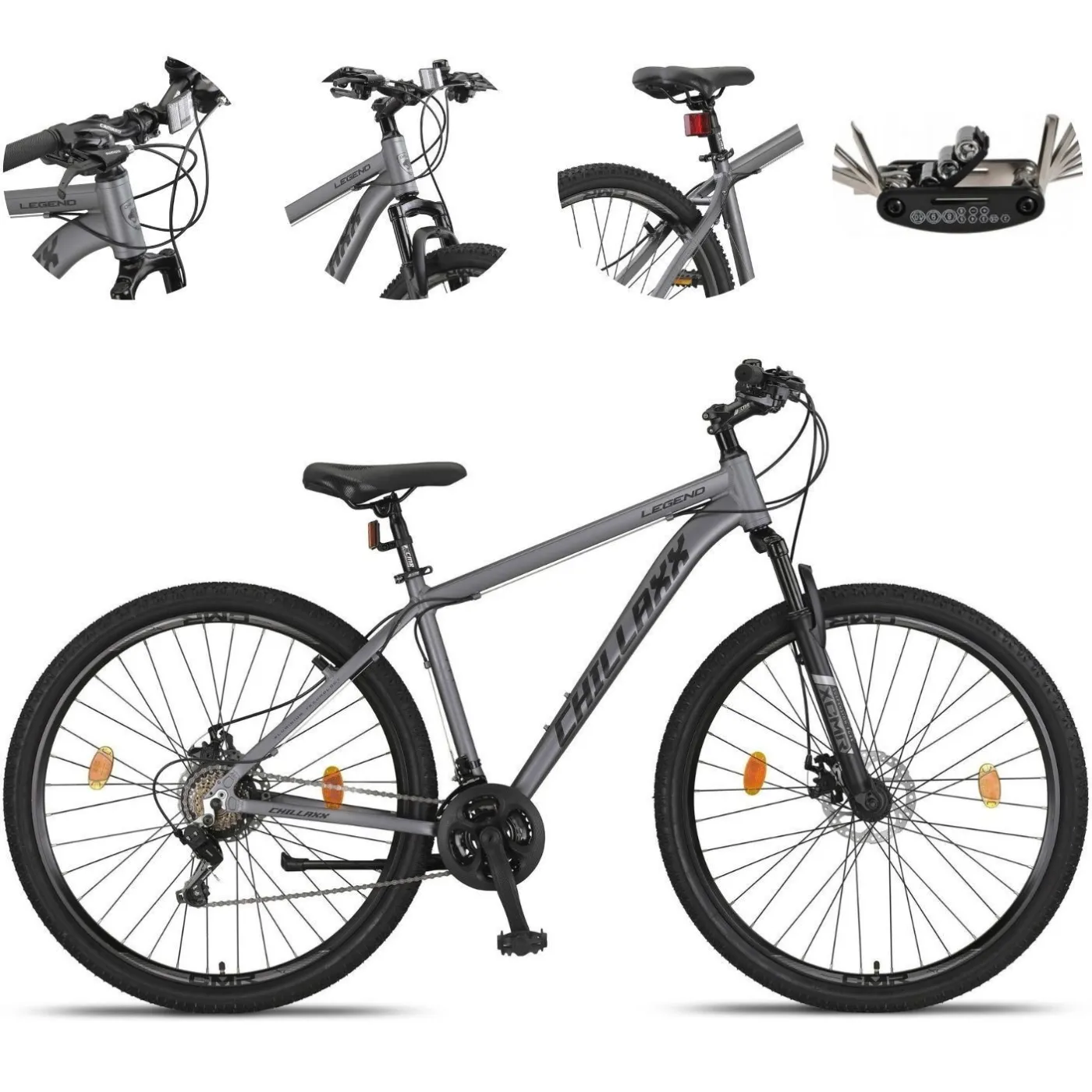 Rower Górski 29 Męski Damski Alu Hardtail Cyngle Dzwonek Stopka Odblaski