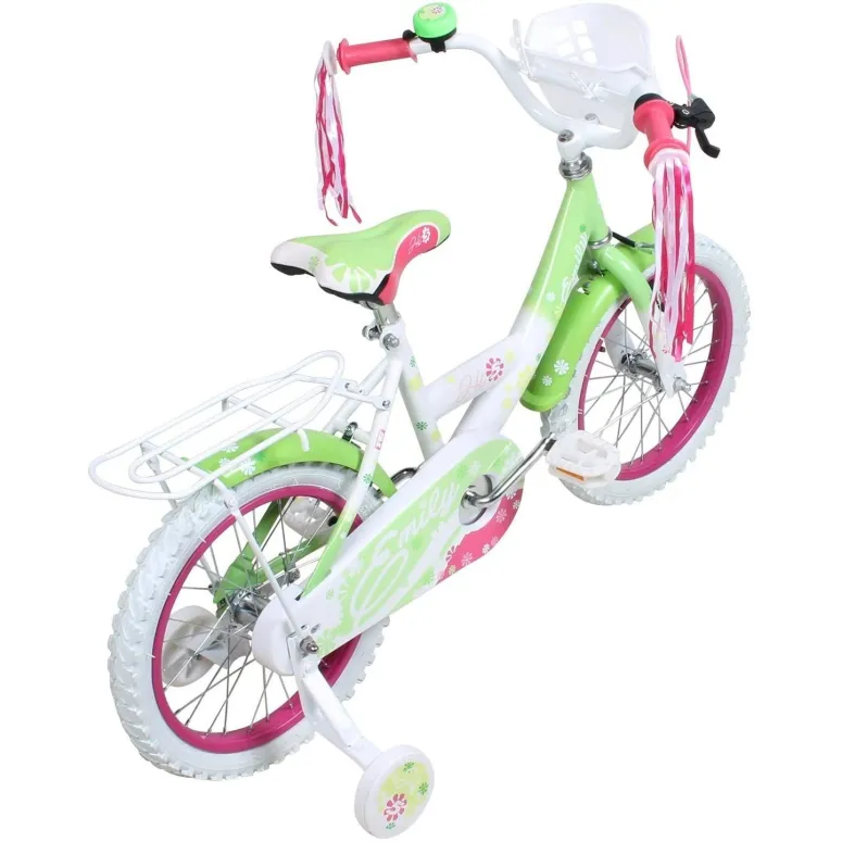 Dziewczęcy Rowerek 14 Kółka Boczne Kontra Wstążki