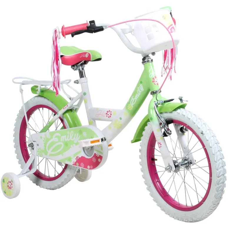 Dziewczęcy Rowerek 14 Kółka Boczne Kontra Wstążki