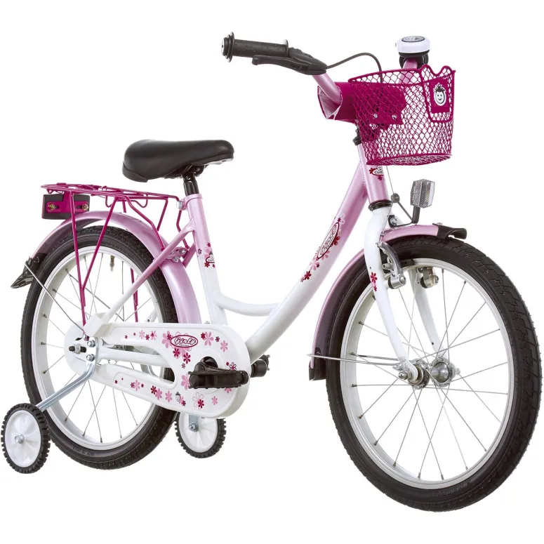 Dziewczęcy Rowerek 16 Kontra Kółka Boczne Koszyk