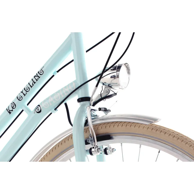 Damski Rower Miejski 28 Damka Shimano Stal Bagażnik Światła Retro Błotniki