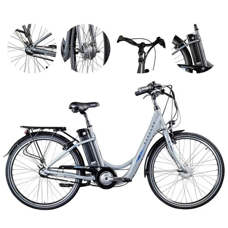 Elektryczny Rower Miejski 26 Nexus ALU 10.4 Ah 250 W Dzwonek Bagaż Błotniki