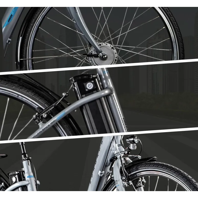 Elektryczny Rower Miejski 26 Nexus ALU 10.4 Ah 250 W Dzwonek Bagaż Błotniki