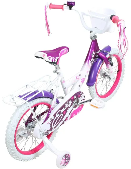 Dziewczęcy Rowerek 14 Kółka Boczne Koszyk