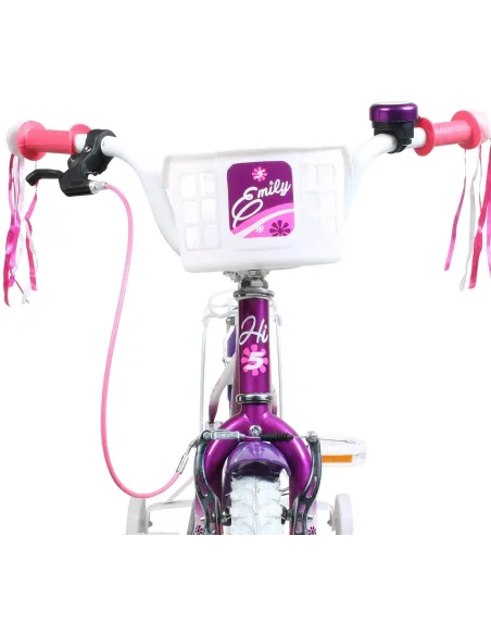 Dziewczęcy Rowerek 14 Kółka Boczne Koszyk