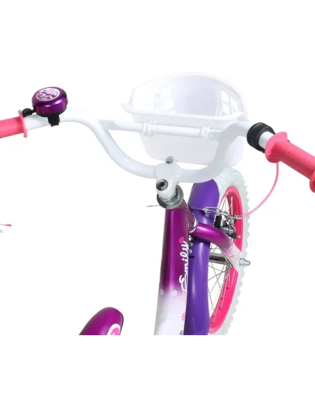 Dziewczęcy Rowerek 14 Kółka Boczne Koszyk