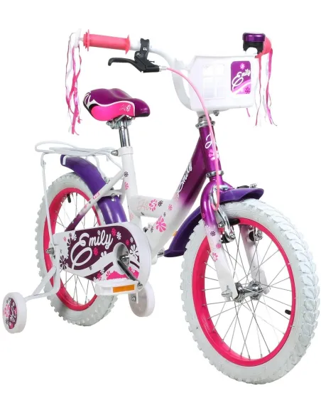 Dziewczęcy Rowerek 14 Kółka Boczne Koszyk