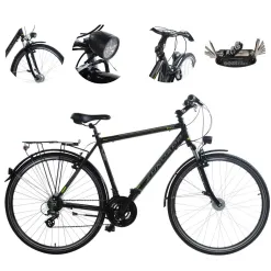 Rower Trekkingowy Męski 28 ALU Turystyczny Altus Bagażnik Błotniki Dzwonek