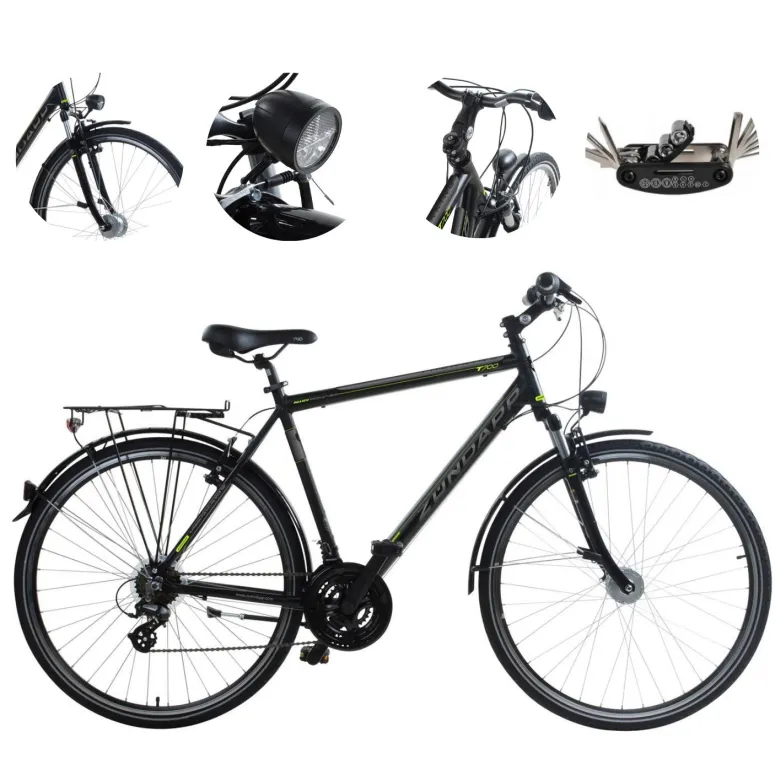 Rower Trekkingowy Męski 28 ALU Turystyczny Altus Bagażnik Błotniki Dzwonek