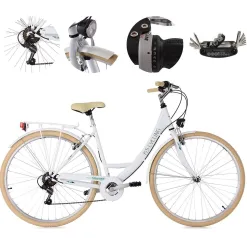 Rower Miejski Damski Dziewczęcy 26 Stal Światła Bagażnik Odblaski Dzwonek