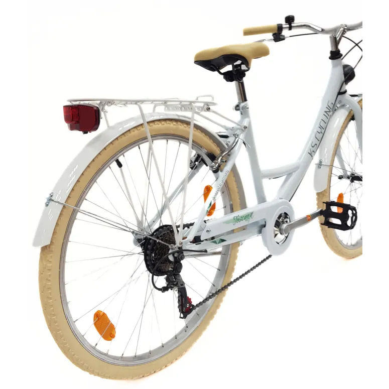 Rower Miejski Damski Dziewczęcy 26 Stal Światła Bagażnik Odblaski Dzwonek