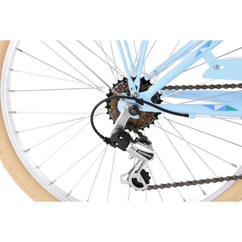 Dziewczęcy Rower Miejski 24 Bagażnik 6 Bieg Damka