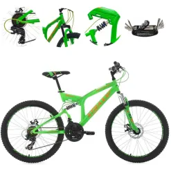 Rower Górski Dziecięcy 24 Młodzieżowy Pełna Amortyzacja Tarcze Microshift