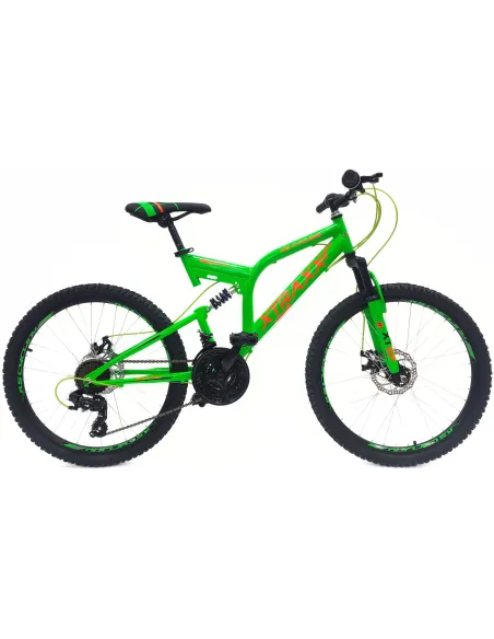 Rower Górski Dziecięcy 24 Młodzieżowy Pełna Amortyzacja Tarcze Microshift