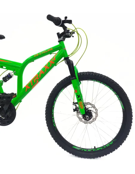 Rower Górski Dziecięcy 24 Młodzieżowy Pełna Amortyzacja Tarcze Microshift