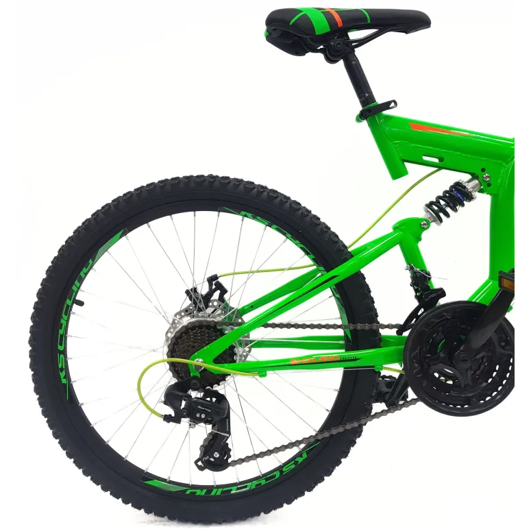 Rower Górski Dziecięcy 24 Młodzieżowy Pełna Amortyzacja Tarcze Microshift