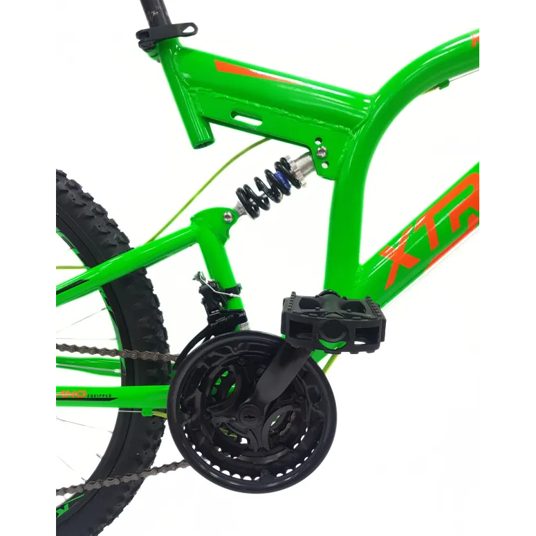 Rower Górski Dziecięcy 24 Młodzieżowy Pełna Amortyzacja Tarcze Microshift