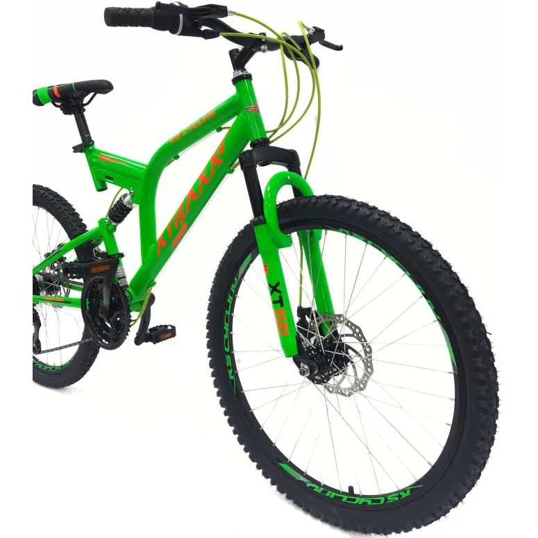 Rower Górski Dziecięcy 24 Młodzieżowy Pełna Amortyzacja Tarcze Microshift