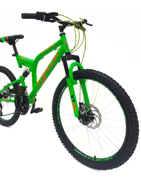 Rower Górski Dziecięcy 24 Młodzieżowy Pełna Amortyzacja Tarcze Microshift