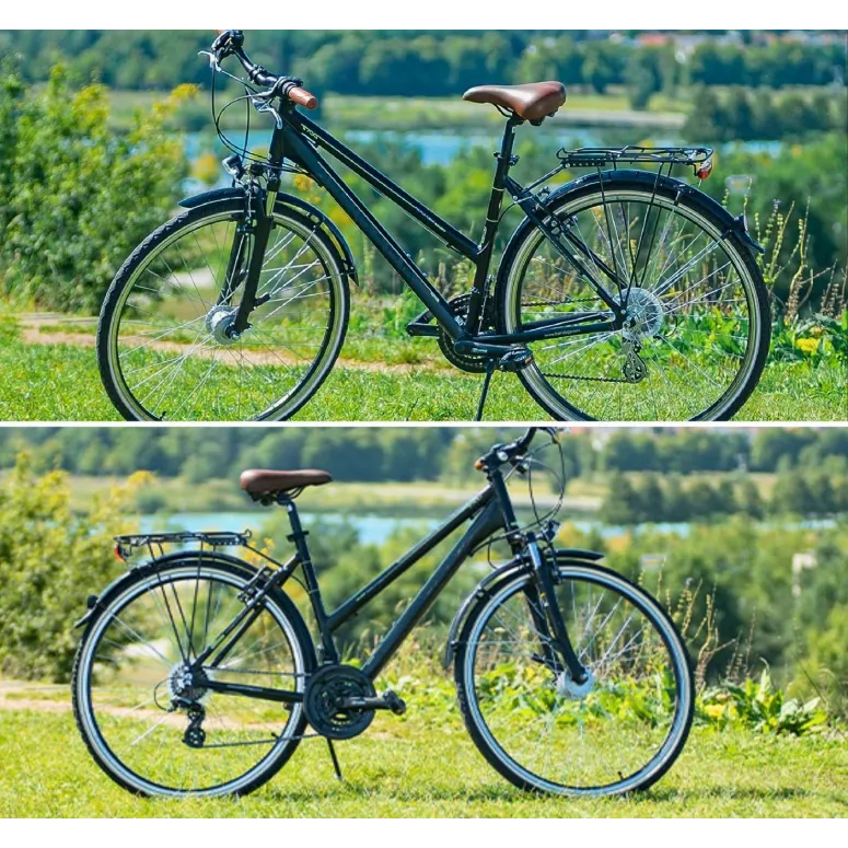 Rower Trekkingowy Damski 28 Aluminiowy Stopka Bagaż Oświetlenie Turystyczny