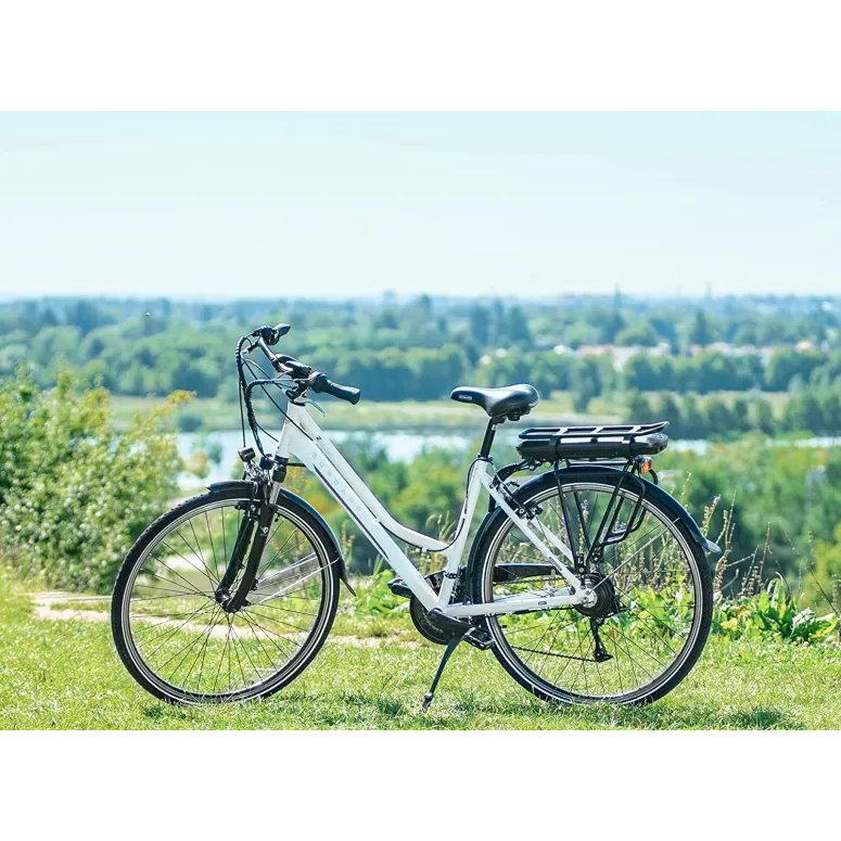 Elektryczny Rower Trekkingowy 28 Aluminiowy Wspomaganie 5 Trybów Dzwonek