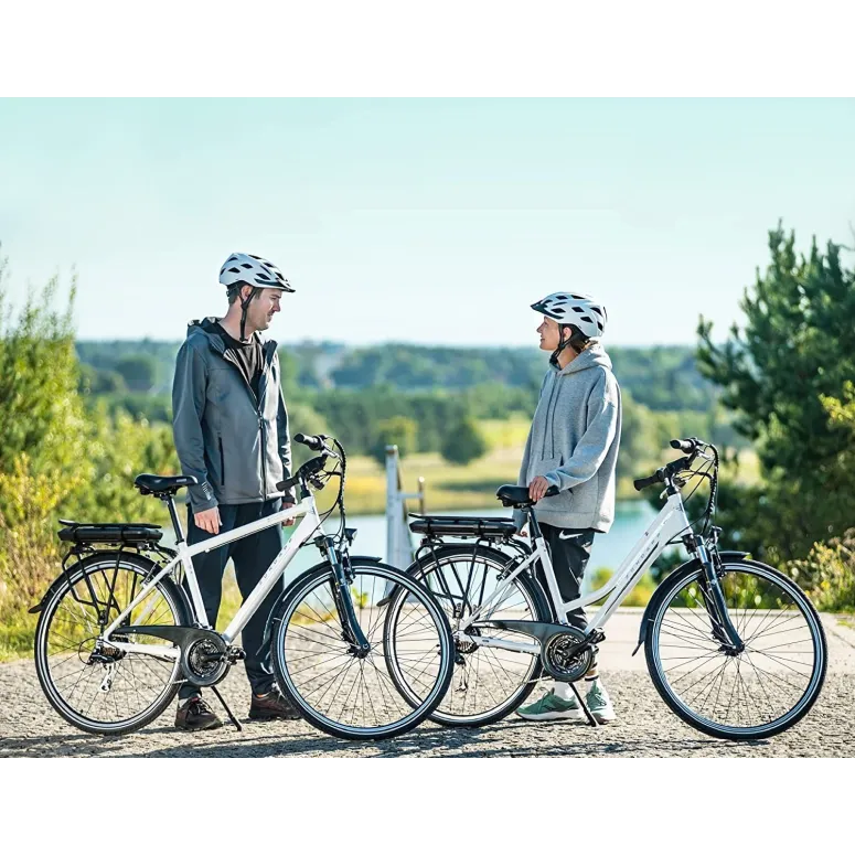 Elektryczny Rower Trekkingowy 28 Aluminiowy Wspomaganie 5 Trybów Dzwonek