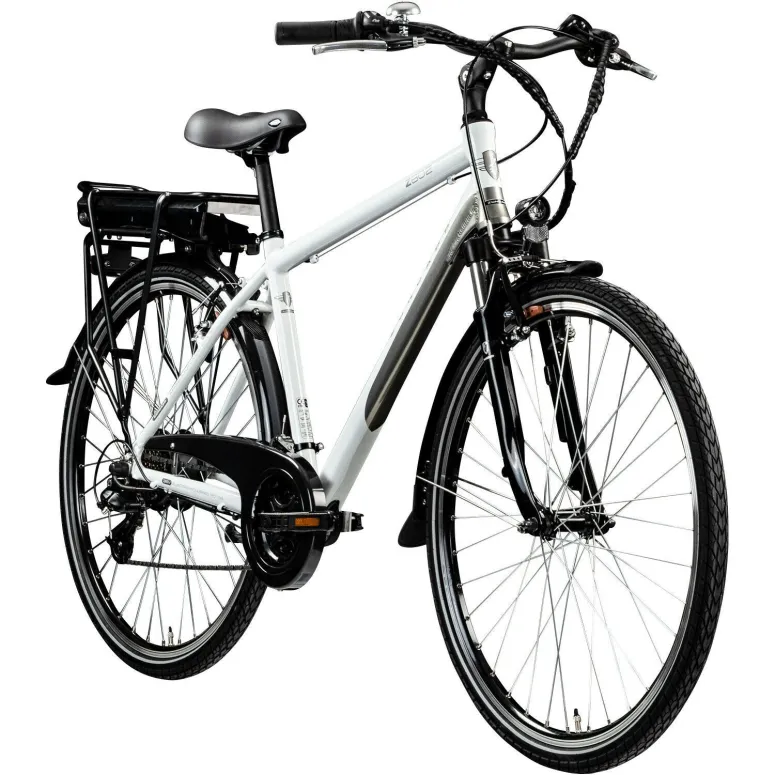 Elektryczny Rower Trekkingowy 28 Aluminiowy Wspomaganie 5 Trybów Dzwonek