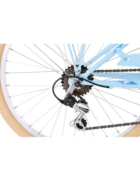 Dziewczęcy Rower Miejski 24 Bagażnik 6 Bieg Damka