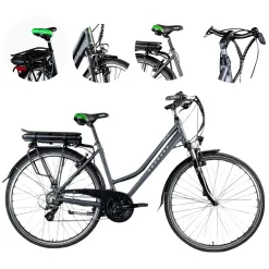 Elektryczny Rower Trekkingowy 28 ALU Wspomaganie 3 Tryby Damski Oświetlenie