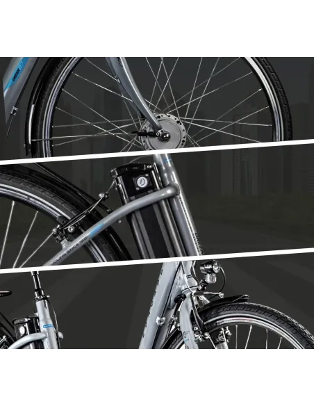Elektryczny Rower Miejski 28 Damka ALU 10.4 Ah Wspomaganie 5 Trybów Kontra