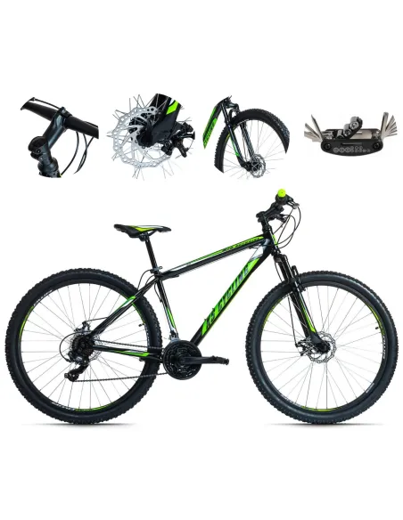 Rower Górski 29 MTB Hardtail Amortyzacja Tarcze Dzwonek Revoshift Tourney