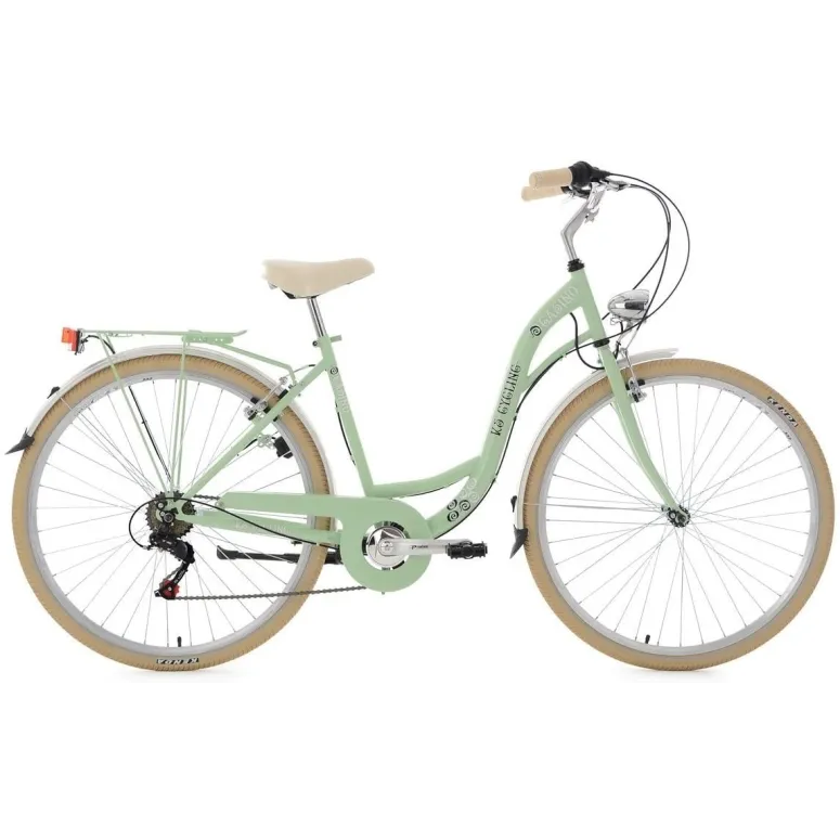 Damski Rower Miejski 28 Światła Bagażnik 6 Biegów