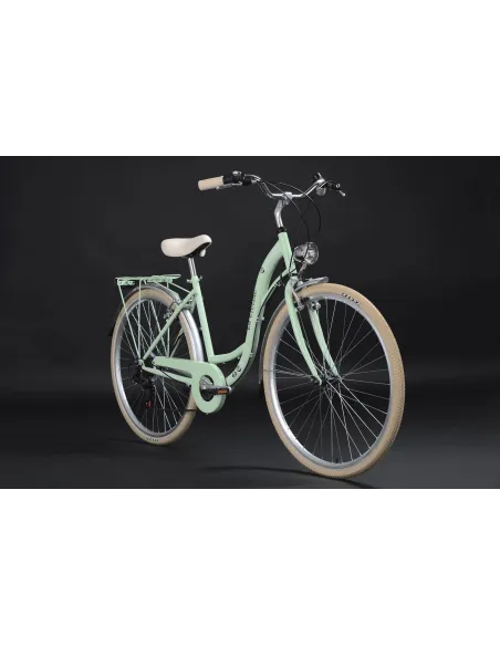 Damski Rower Miejski 28 Światła Bagażnik 6 Biegów