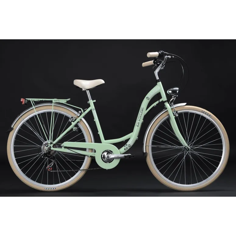 Damski Rower Miejski 28 Światła Bagażnik 6 Biegów